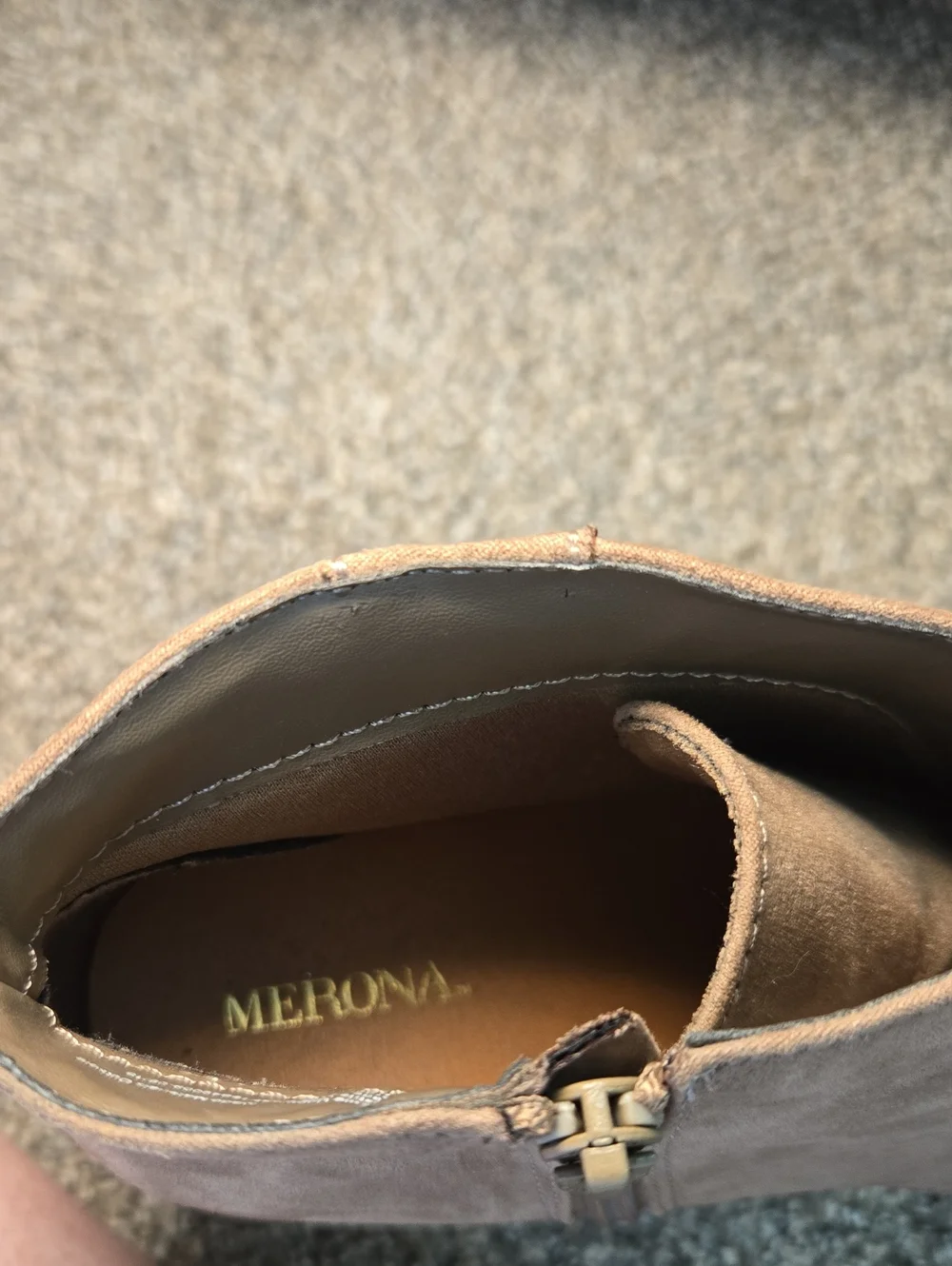 Merona Taupe Suede Lace-Up Wedge Ankle Booties